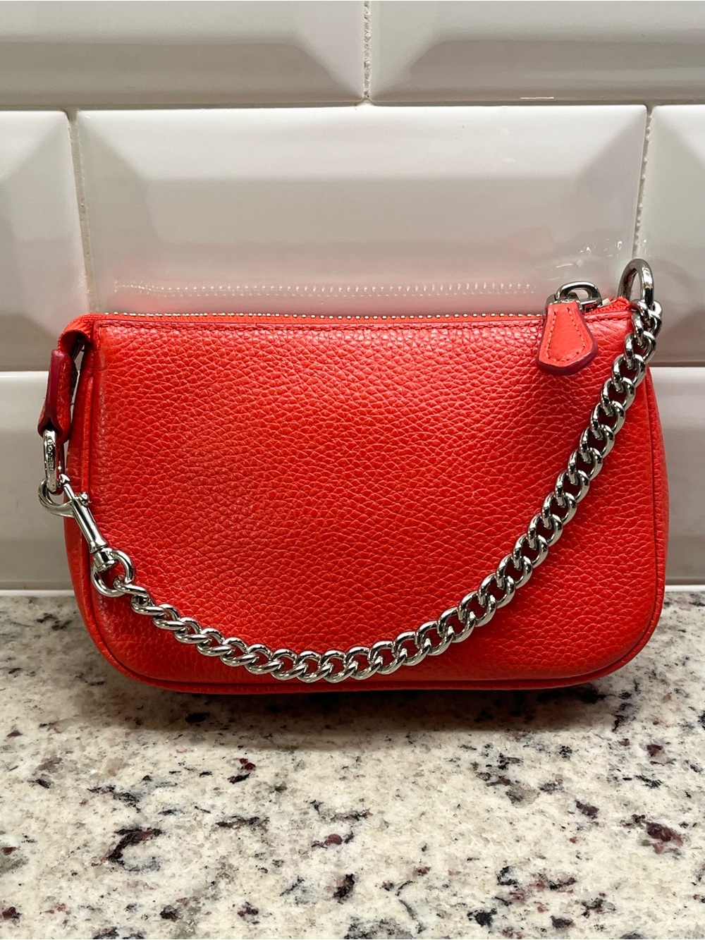 Coach Nolita Orange Pebbled Leather Wristlet/Mini Bag EUC - Picture 3 of 10
